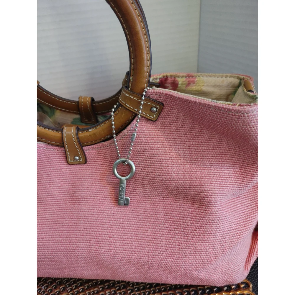 Fossil Pink and Brown Shoulder Bag
